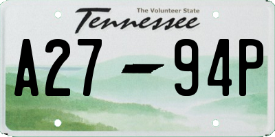 TN license plate A2794P