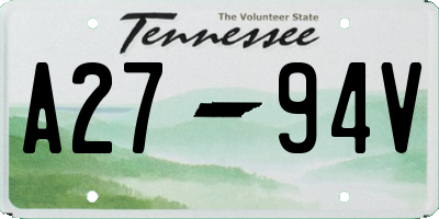 TN license plate A2794V