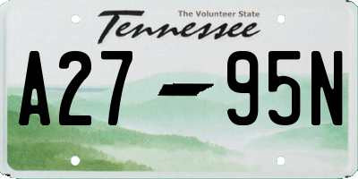 TN license plate A2795N