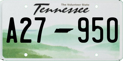 TN license plate A2795O