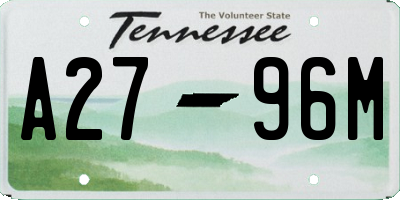 TN license plate A2796M