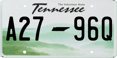 TN license plate A2796Q