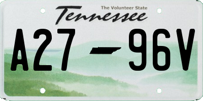 TN license plate A2796V
