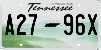 TN license plate A2796X