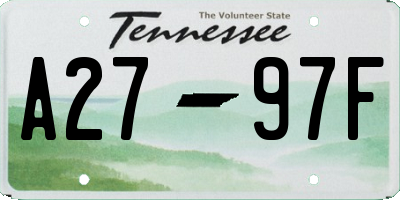 TN license plate A2797F