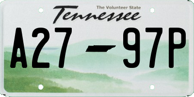 TN license plate A2797P