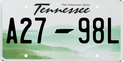 TN license plate A2798L