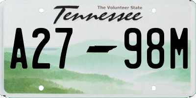 TN license plate A2798M