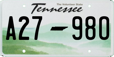 TN license plate A2798O