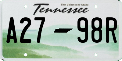 TN license plate A2798R