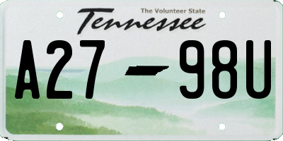 TN license plate A2798U