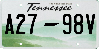 TN license plate A2798V