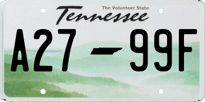 TN license plate A2799F