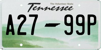 TN license plate A2799P
