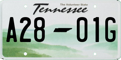 TN license plate A2801G