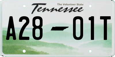 TN license plate A2801T