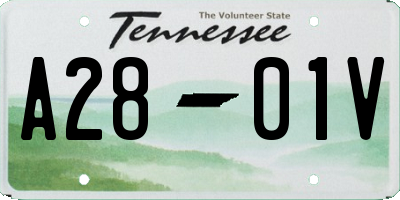 TN license plate A2801V