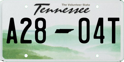 TN license plate A2804T