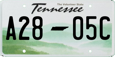 TN license plate A2805C