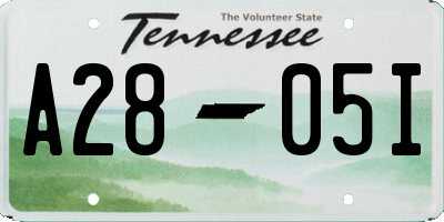 TN license plate A2805I