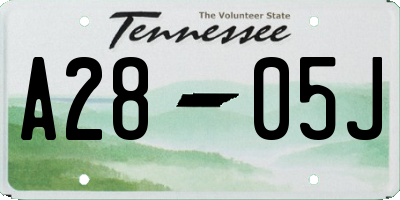 TN license plate A2805J