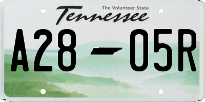 TN license plate A2805R