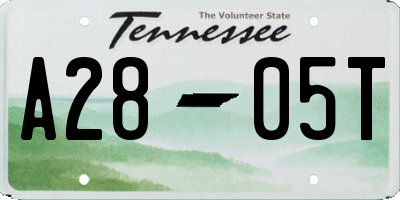 TN license plate A2805T