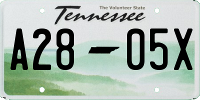 TN license plate A2805X