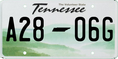 TN license plate A2806G