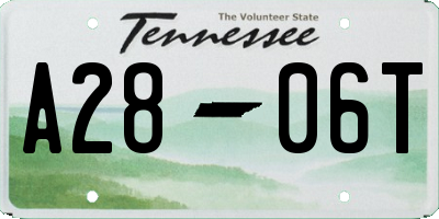 TN license plate A2806T