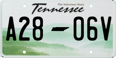 TN license plate A2806V