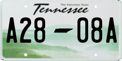 TN license plate A2808A