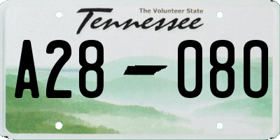 TN license plate A2808O