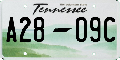 TN license plate A2809C
