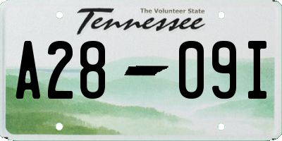 TN license plate A2809I