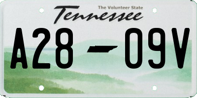 TN license plate A2809V