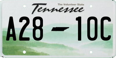TN license plate A2810C