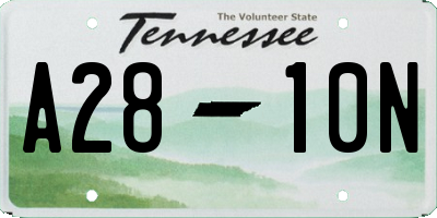 TN license plate A2810N