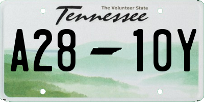 TN license plate A2810Y