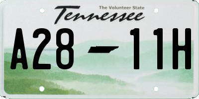 TN license plate A2811H