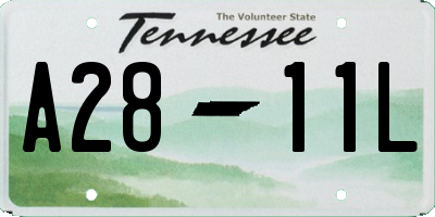 TN license plate A2811L