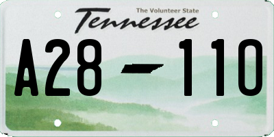 TN license plate A2811O