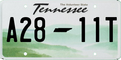TN license plate A2811T