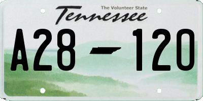 TN license plate A2812O