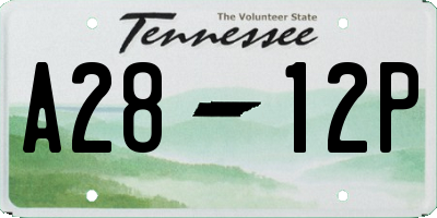 TN license plate A2812P