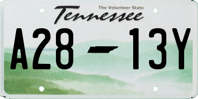 TN license plate A2813Y