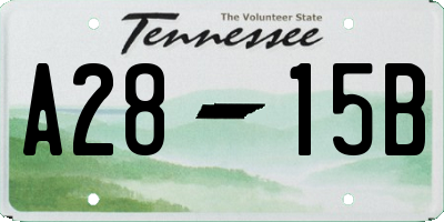 TN license plate A2815B
