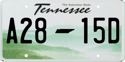TN license plate A2815D
