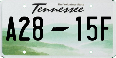TN license plate A2815F