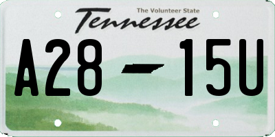 TN license plate A2815U